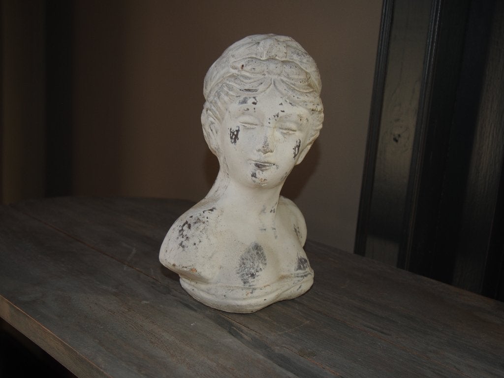 Decoratieve Stenen Buste Vrouw - Vintage Look, Ophalen, Gebruikt, Mens