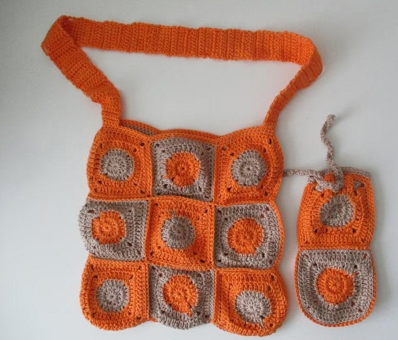 Gehaakte patchwork tas en etui, handgemaakt, nieuw, Oosterveldweg 15, 7274 DZ, Verzenden, Overige typen, Nieuw