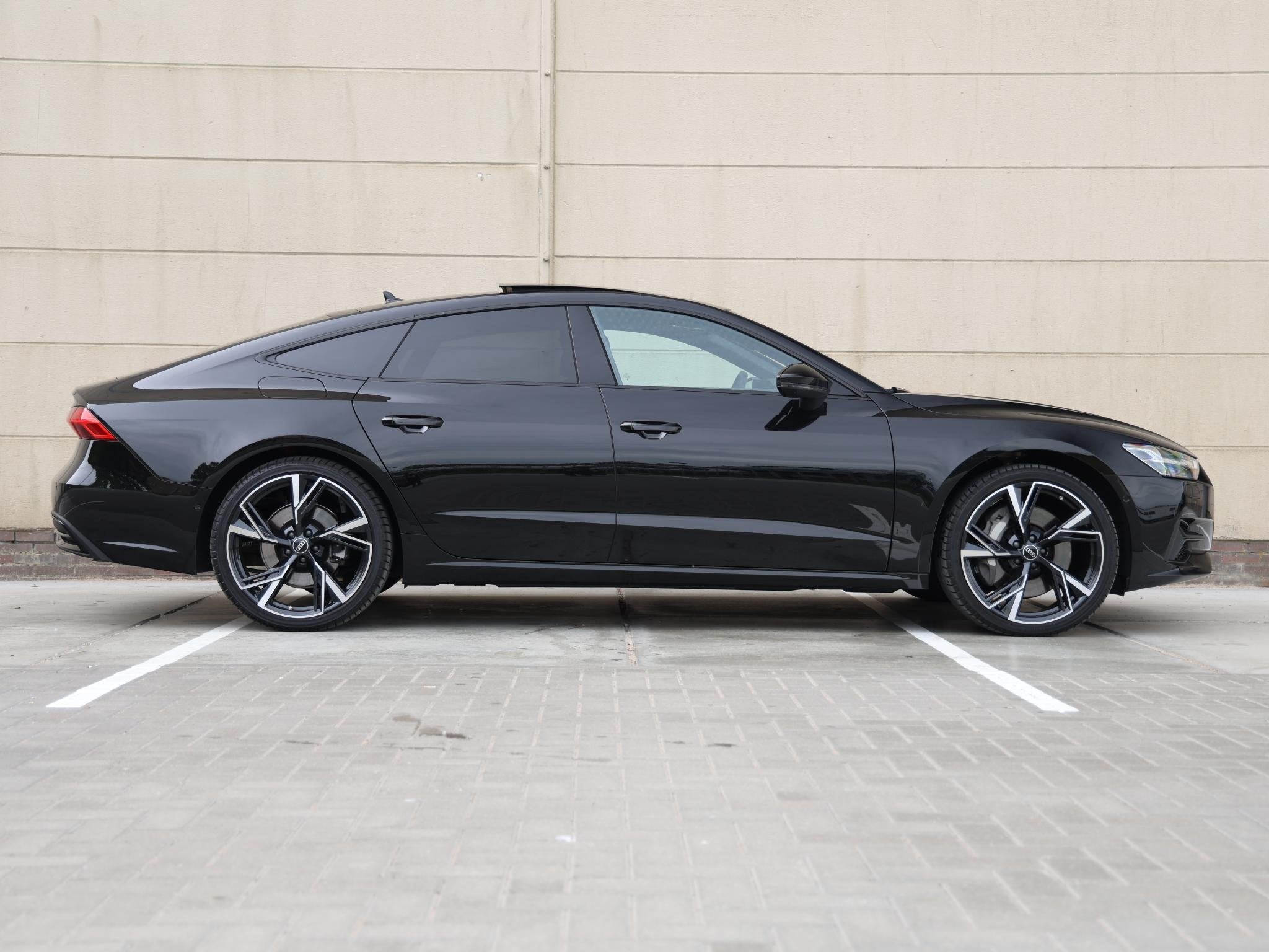 Audi A7 Sportback 50 TFSI e quattro S-Line 299 pk | HD Matri, Auto's, Audi, Gebruikt, 4 cilinders, Zwart, Bedrijf