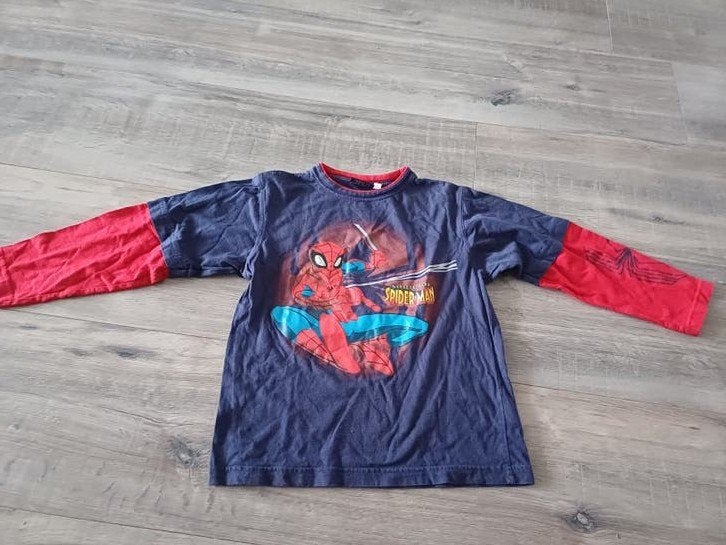 Spiderman longsleeve, maat 128/134, Ophalen of Verzenden, Zo goed als nieuw, Jongen of Meisje, Shirt of Longsleeve