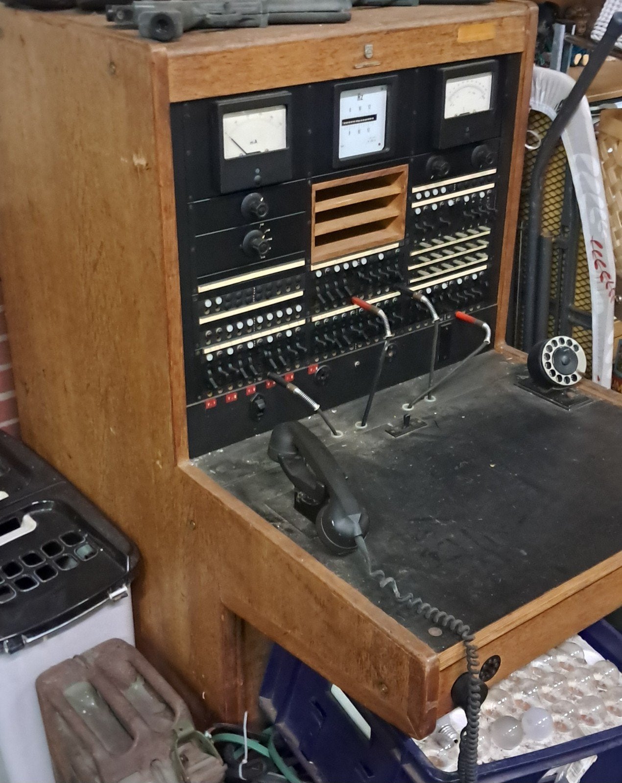 Vintage Philips Telefooncentrale Schakelbord met Draaischijf, Ophalen