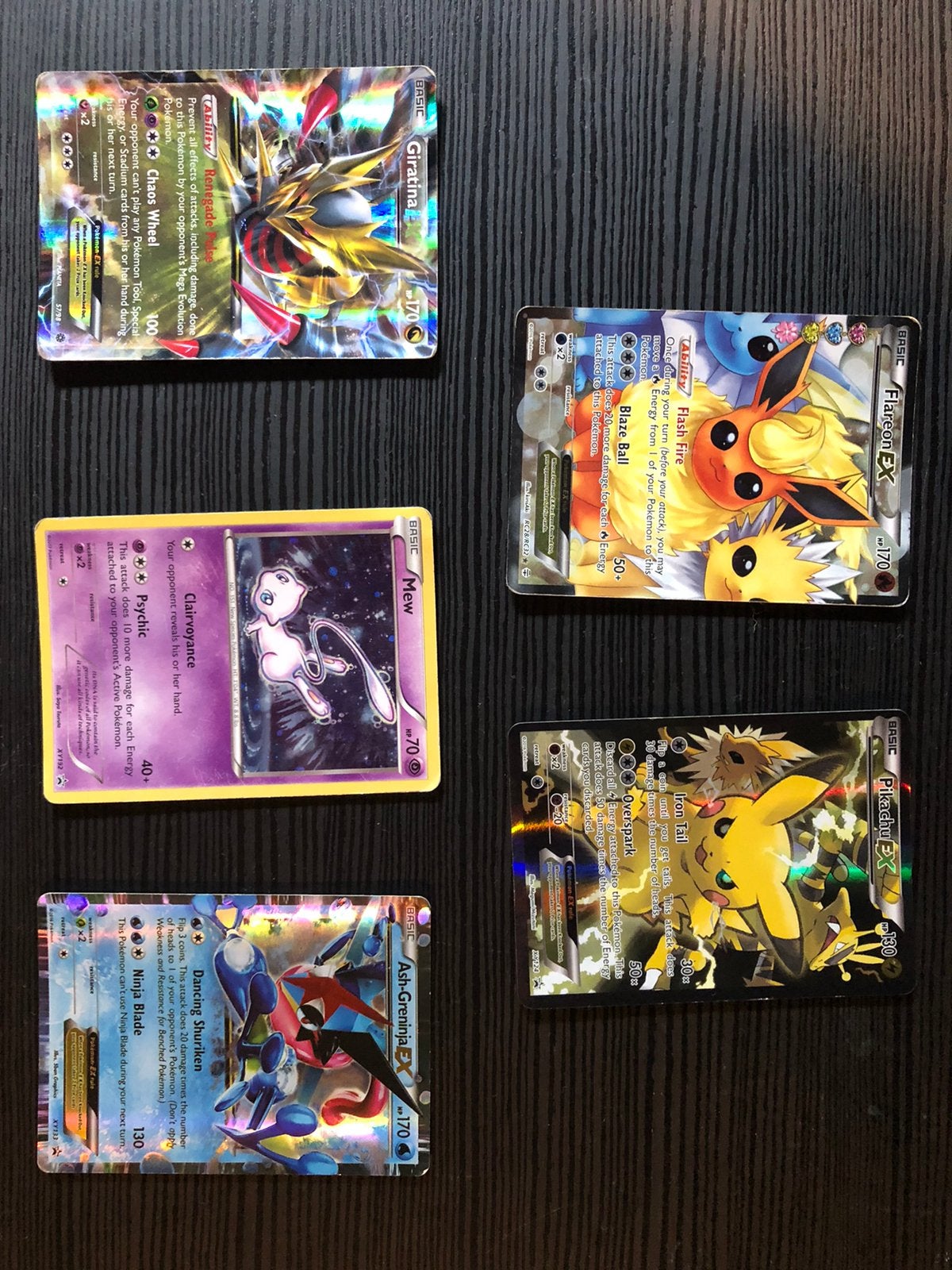 Pokémon XY kaartenset Pikachu EX Mew Flareon Greninja, Ophalen of Verzenden, Gebruikt, Meerdere kaarten