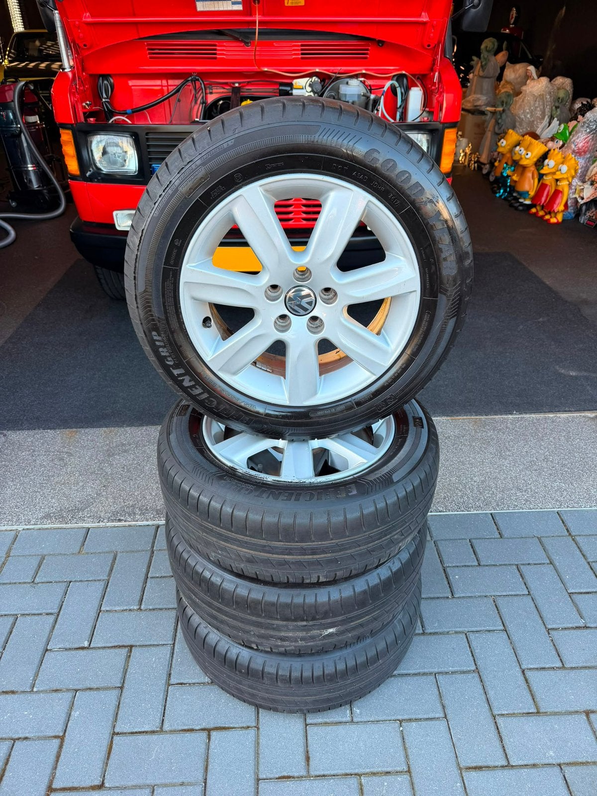 Set Originele Vw Polo 6R Velgen 5x100 Zomerbanden, Auto-onderdelen, Banden en Velgen, Ophalen, 215 mm, Banden en Velgen, 17 inch