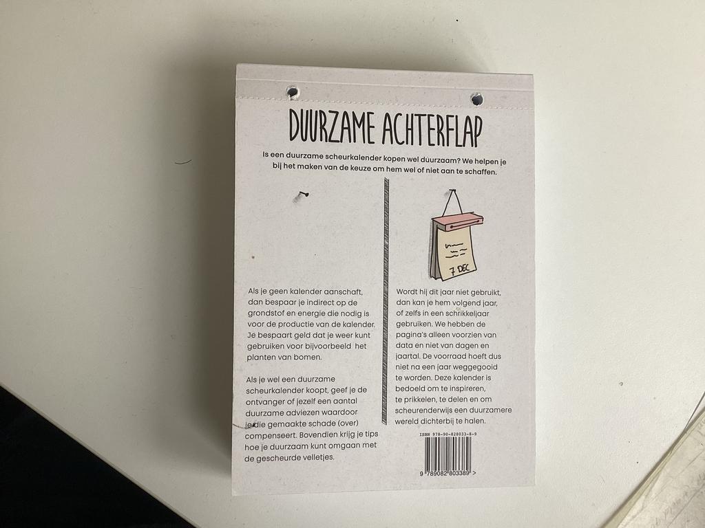 De duurzame scheurkalender, Ophalen of Verzenden, Jaarkalender, Nieuw