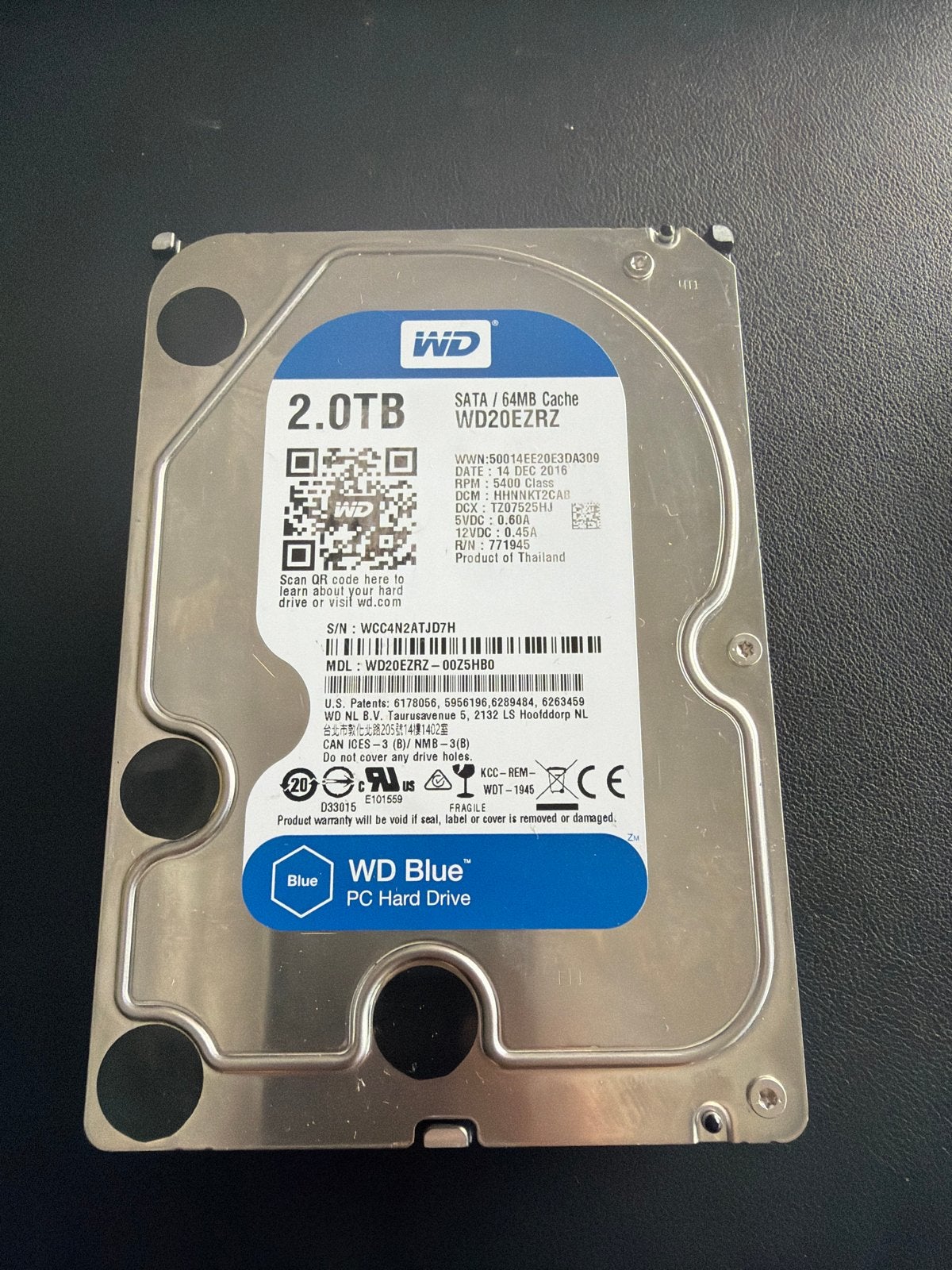 WD Blue 2TB HDD SATA Harde Schijf - Zo goed als nieuw, Intern, Ophalen of Verzenden, Zo goed als nieuw, Desktop
