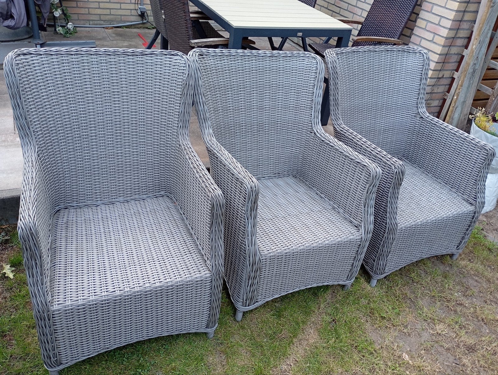 Set van 3 Intenso tuinstoelen met kussens, Tuin en Terras, Ophalen, Gebruikt, Rotan