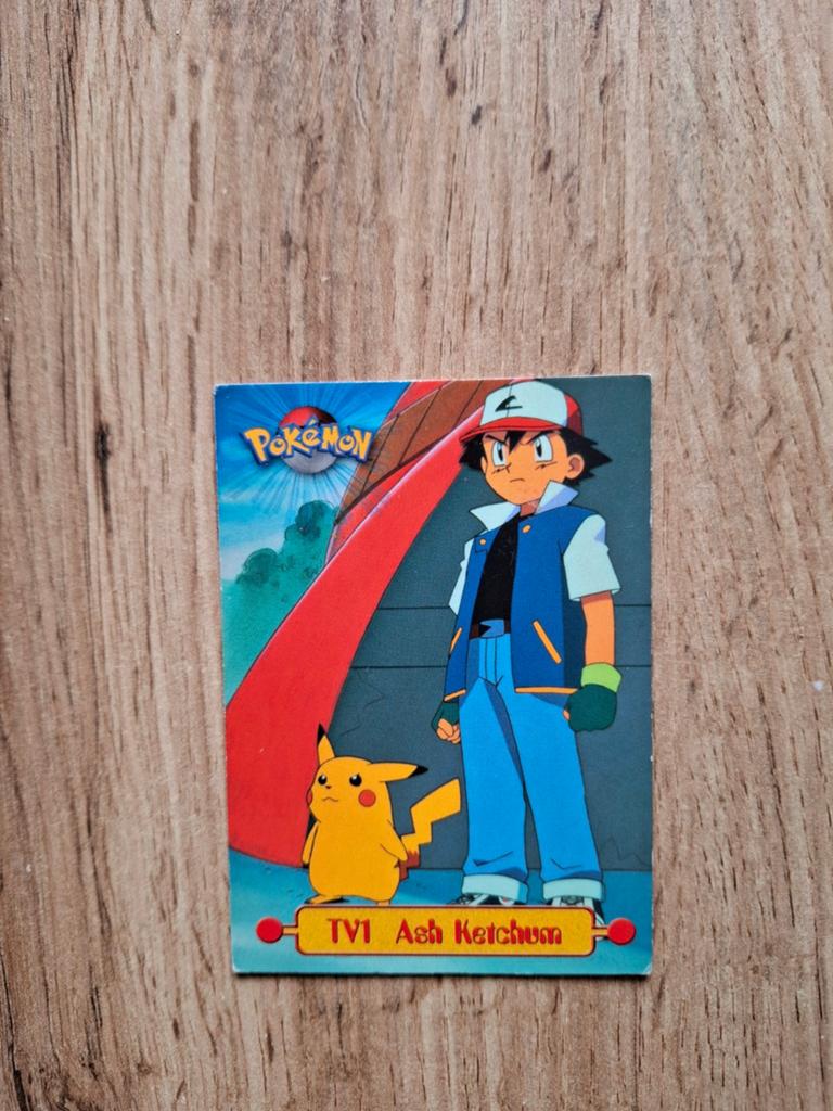 Pokémon Ash Ketchum TV1 Topps Trading Card, Ophalen of Verzenden, Gebruikt, Losse kaart