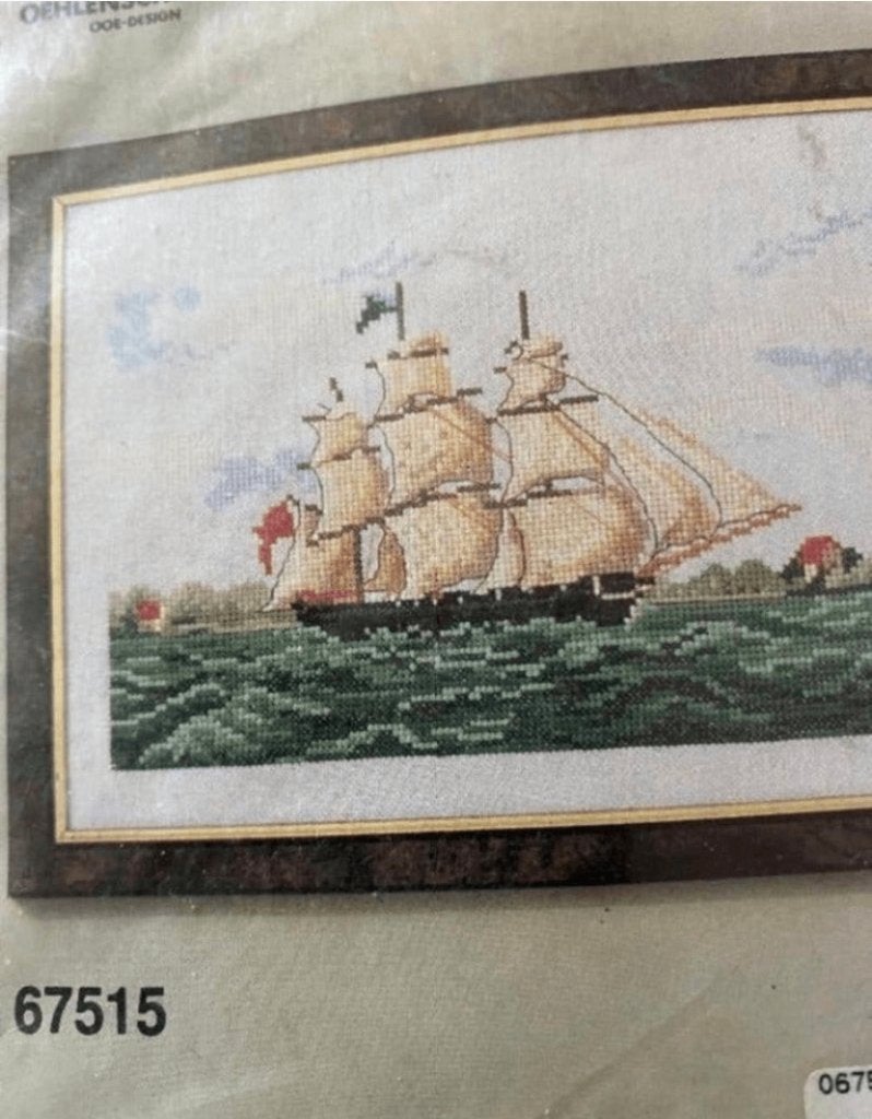 BORDUURPAKKET OEHLENSCHLÄGER ZEILBOOT DRIEMASTER, Verzenden, Nieuw, Handborduren, Borduurpakket
