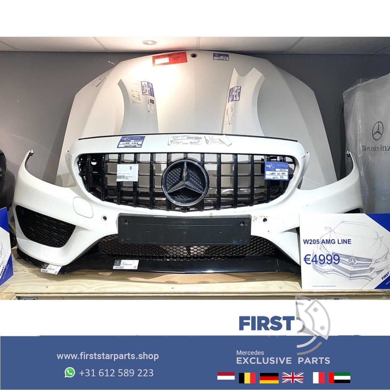 W205 C205 C43 AMG VOORKOP onderdelen Mercedes C Klasse WIT F