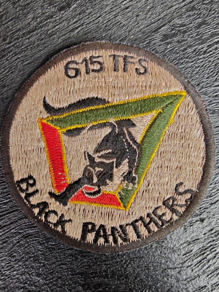 USAF 615th Tactical Fighter Squadron Black Panthers Patch N-, Ophalen of Verzenden, Luchtmacht, Amerika, Embleem of Badge