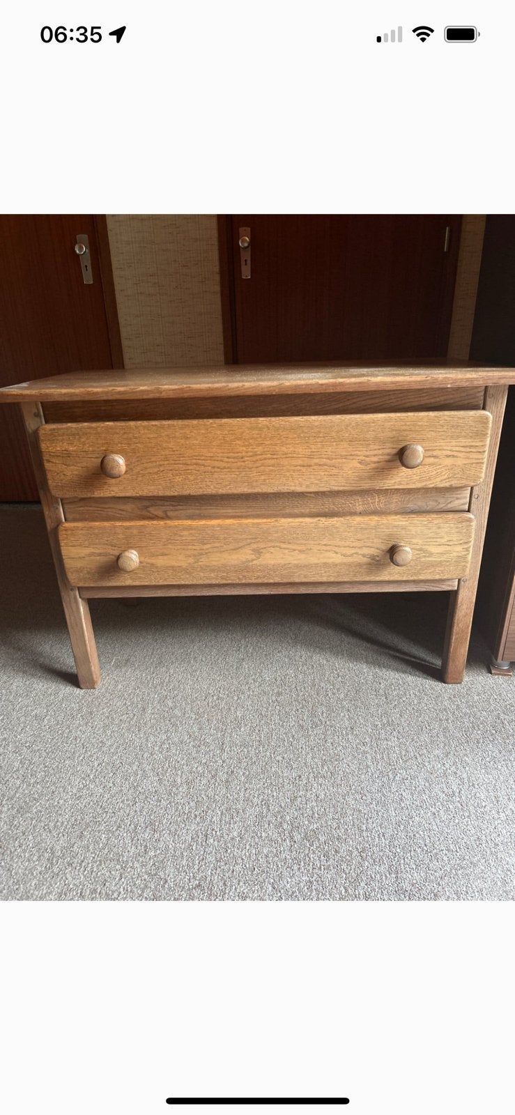 Massief eiken ladekast vintage, Ophalen, 50 tot 100 cm, Zo goed als nieuw, 3 of 4 laden