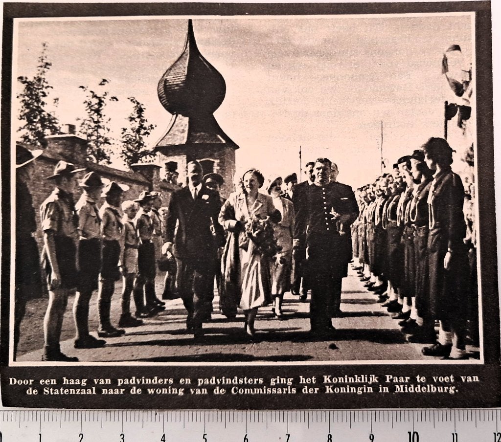 Scouting 1950; erehagen voor koningin in Middelburg, Verzenden, 1940 tot 1960, Gebruikt, Overige onderwerpen
