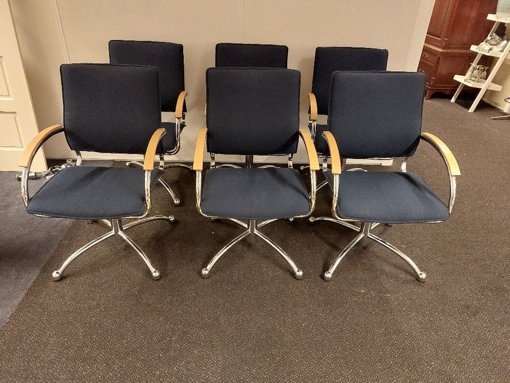 6 stuks ahrend thonet directiestoel ( 500962 ), Ophalen, Zwart