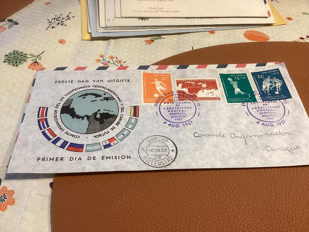No446 Nederlandse Antillen E3 gelopen groot formaat Heb ook, Postzegels en Munten, Postzegels | Eerstedagenveloppen, Ophalen, Beschreven