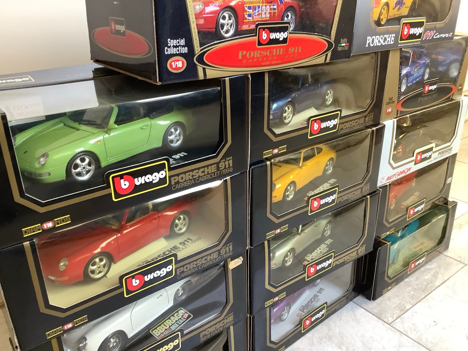 14 nieuwe Bburago 1/18 Porsche modellen, Ophalen of Verzenden, Nieuw, Auto, Bburago