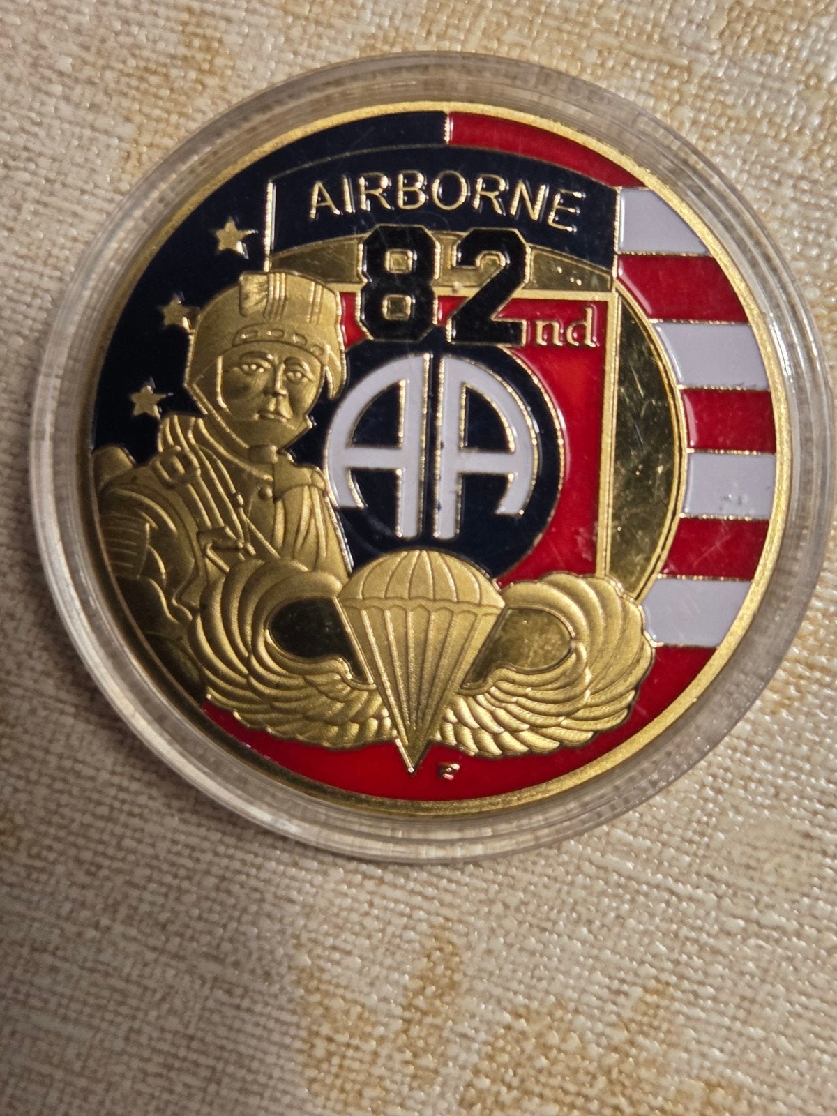 82nd Airborne Division Challenge Coin, Verzamelen, Ophalen of Verzenden, Landmacht, Amerika, Overige typen