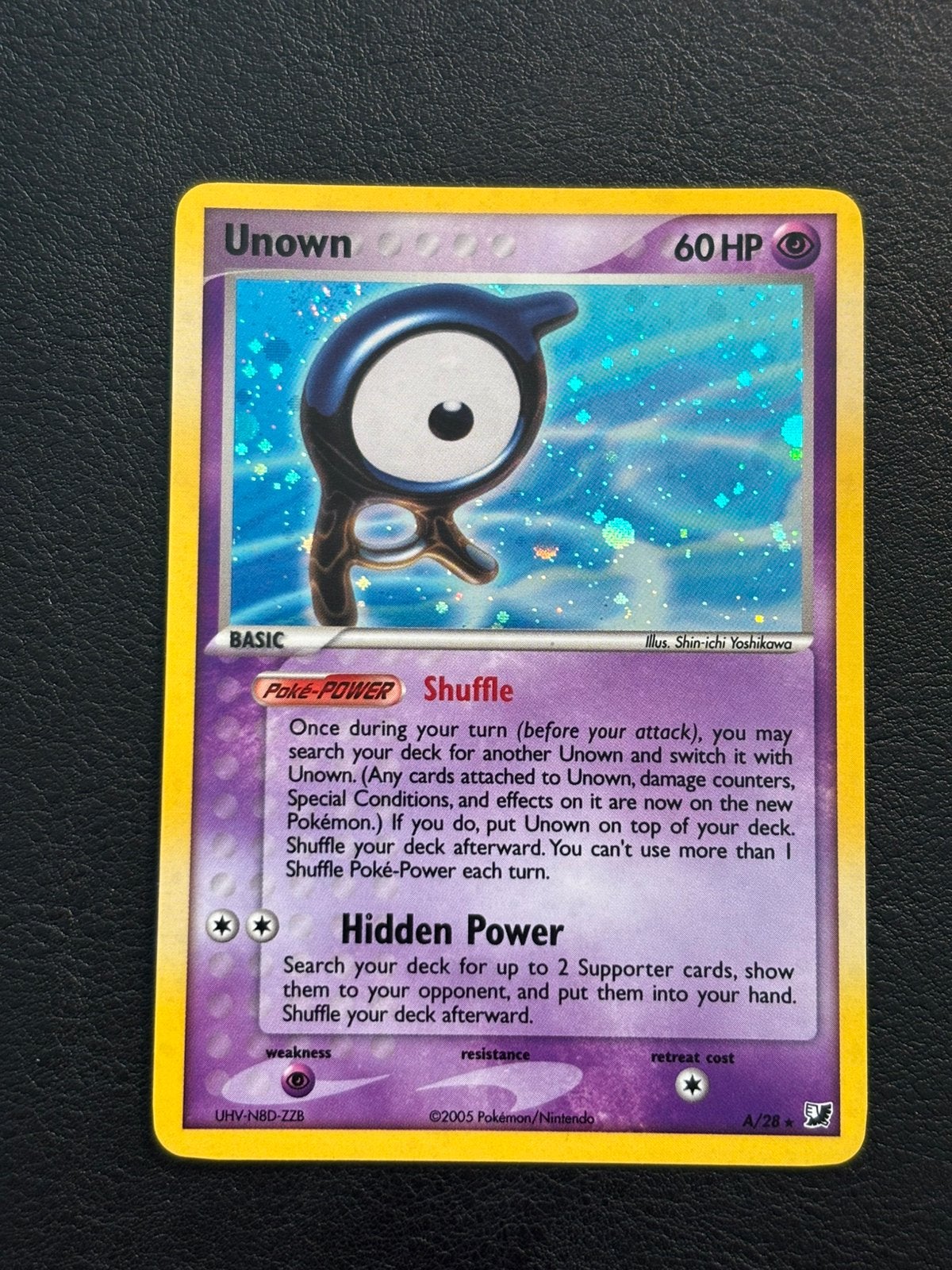 Unown holo - Unseen Forces A/28 (EXC), Ophalen of Verzenden, Zo goed als nieuw