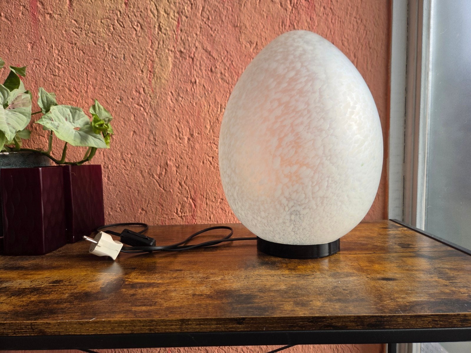 glazen lamp eivormig, Zwart, Ophalen, Glas