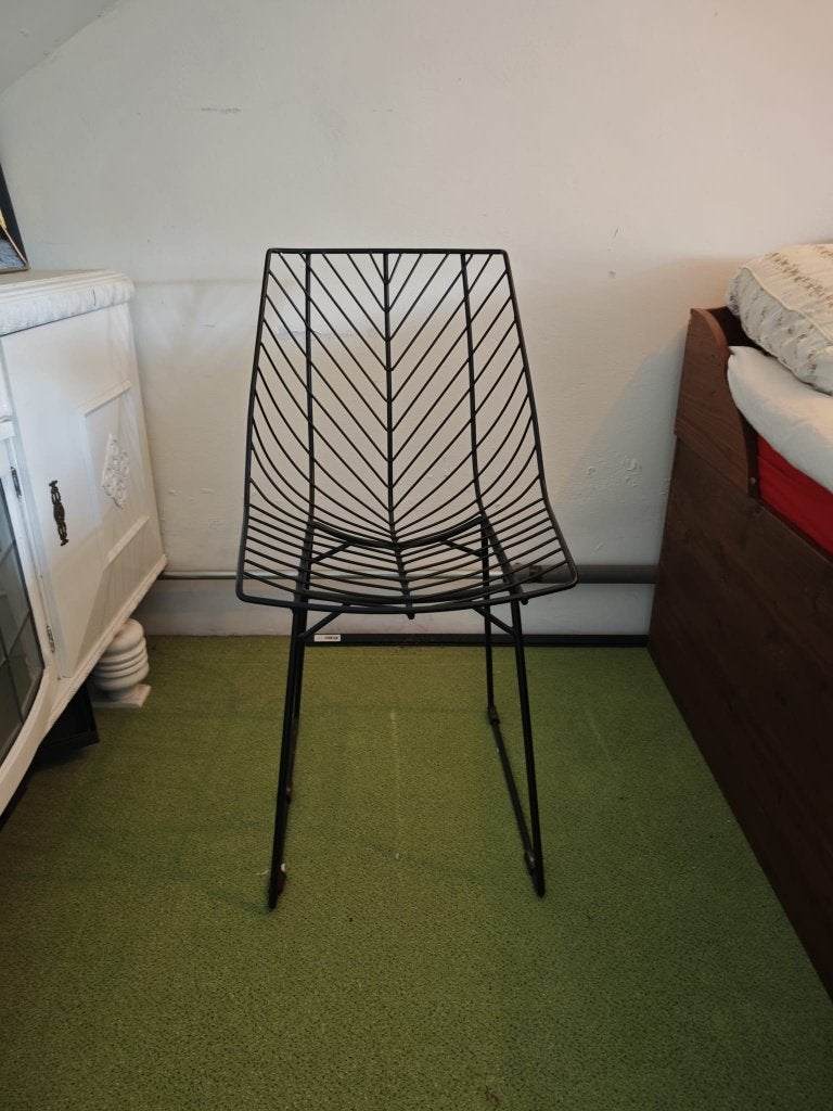 Mooie zwarte draadstoel, Huis en Inrichting, Stoelen, Ophalen, Zwart, Zo goed als nieuw, Metaal