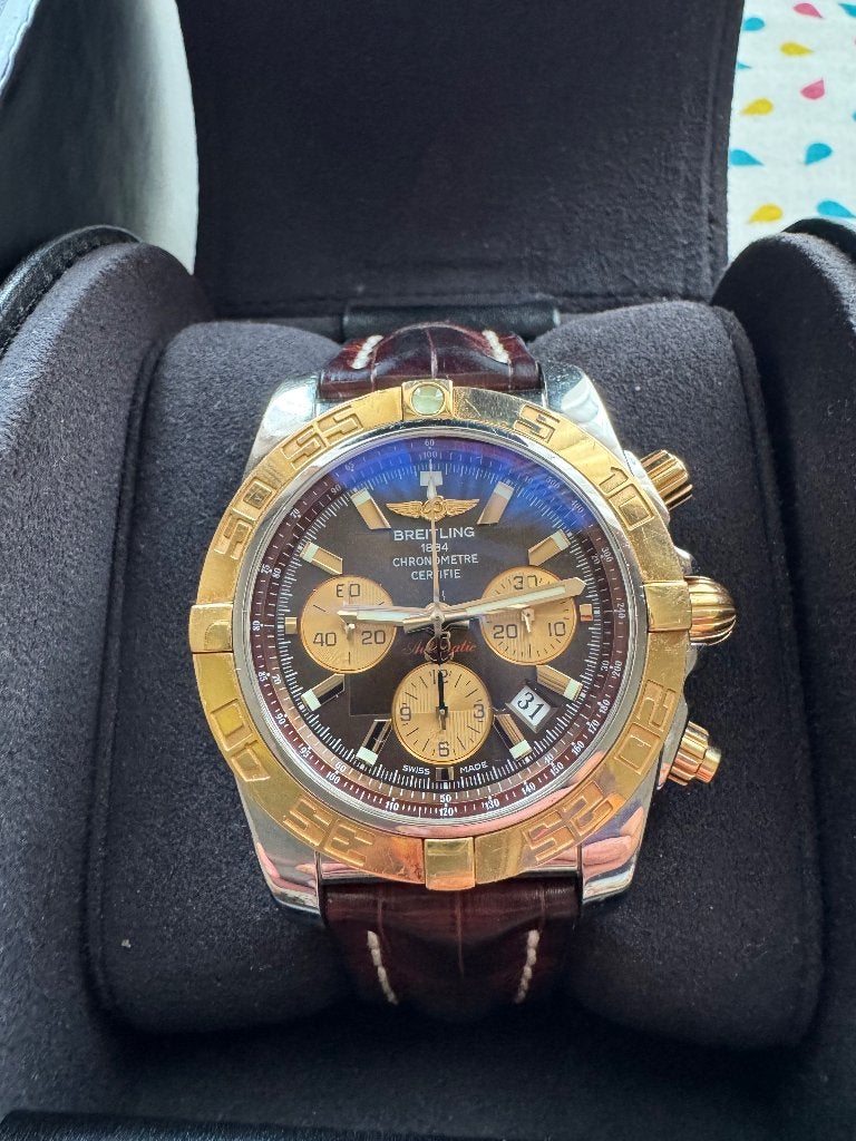 Breitling Cronomat B01, Ophalen of Verzenden, Zo goed als nieuw, Leer, Breitling