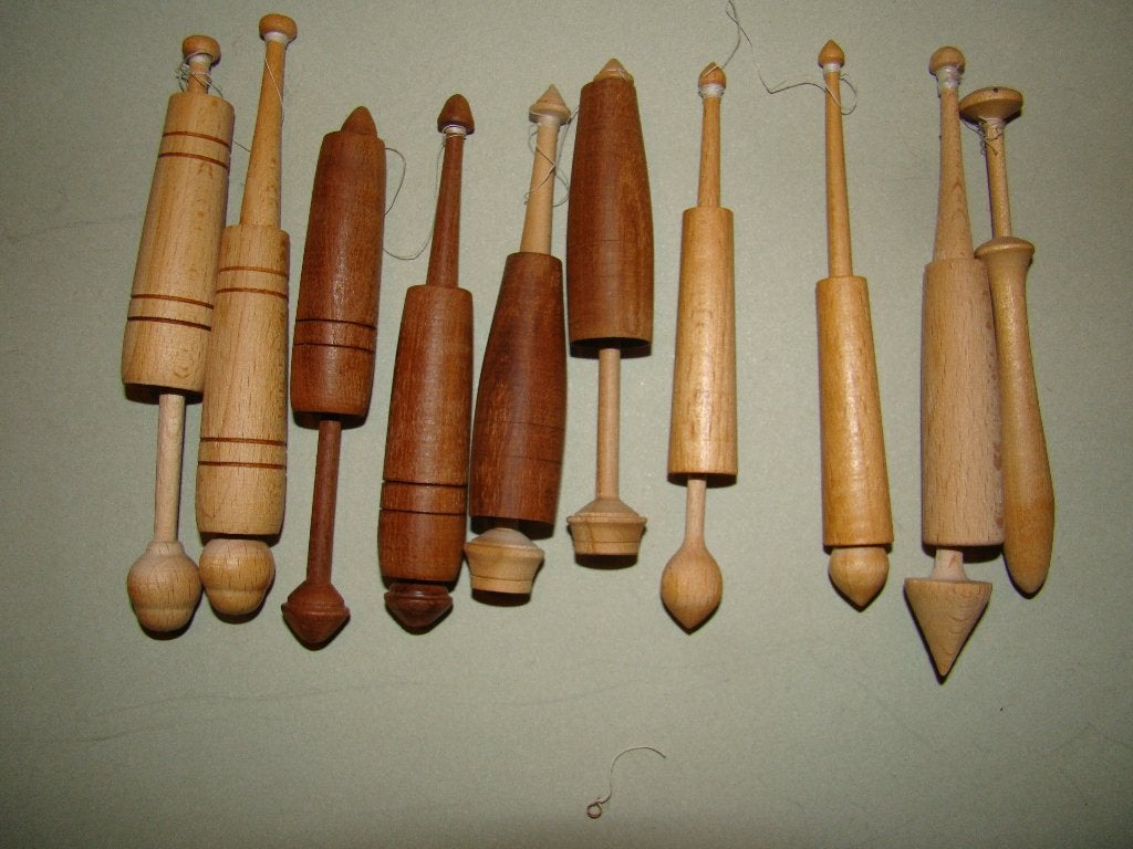10 kantklos klossen, Hobby en Vrije tijd, Kantklossen, Ophalen of Verzenden, Zo goed als nieuw, Klos(sen)