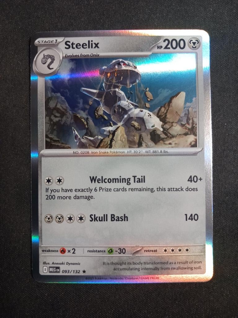 Pokemon Steelix 093/132 Mega Evolution Holo Rare NM, Verzenden, Zo goed als nieuw, Losse kaart, Foil