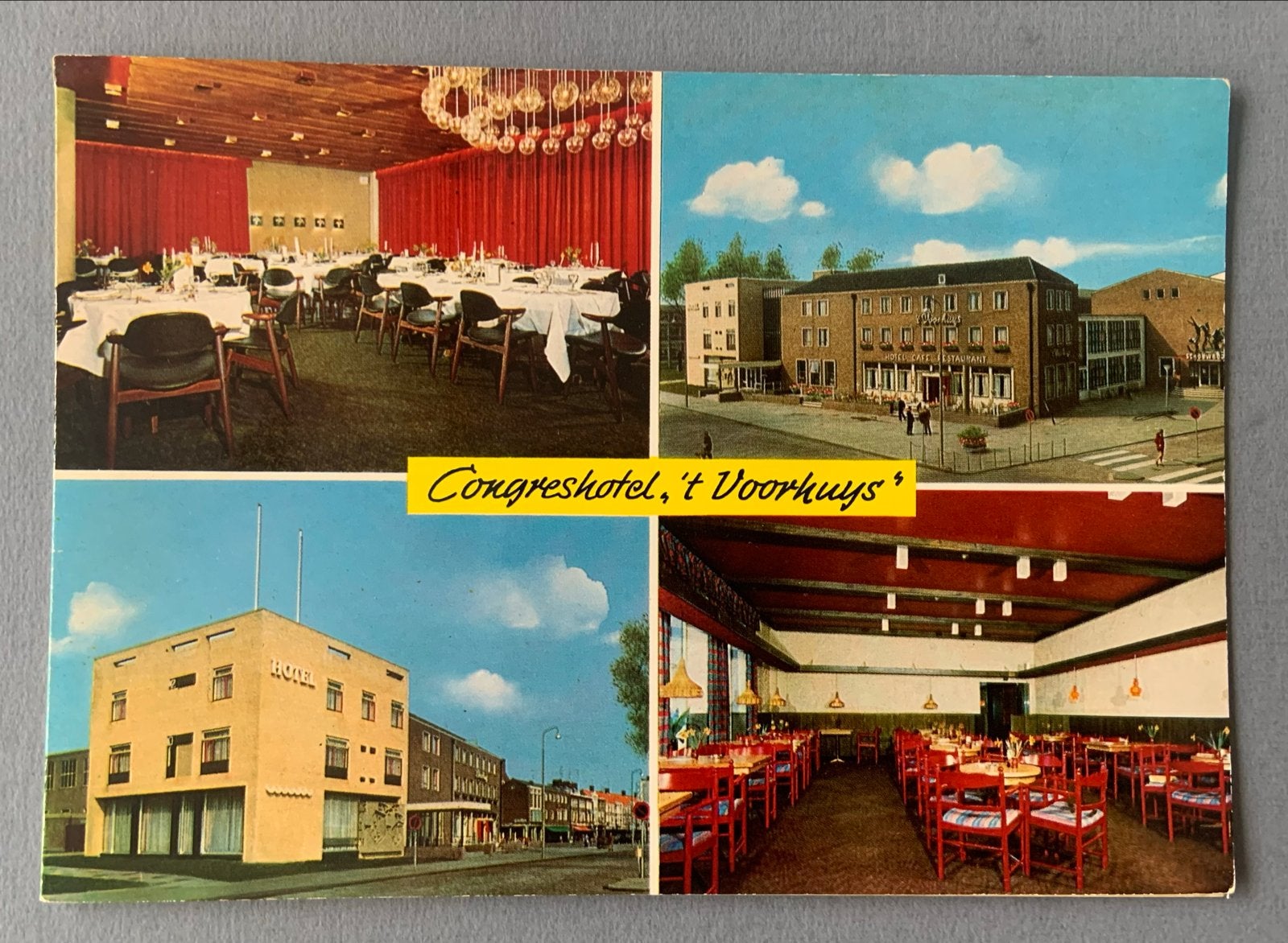 Dubbele kaart Congreshotel 't Voorhuys Emmeloord, Verzenden, 1960 tot 1980, Ongelopen, Flevoland