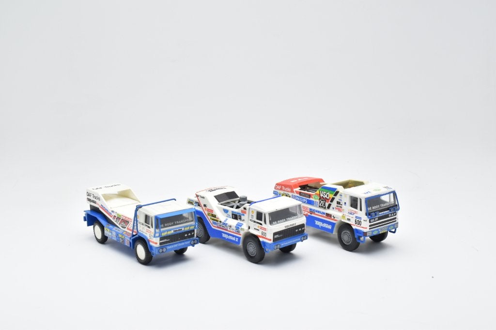 DAF Trucks De Rooy Dakar '86'-87'-88 Gebruikt Portegies 1:50, Ophalen of Verzenden, Gebruikt, Bus of Vrachtwagen, Overige merken