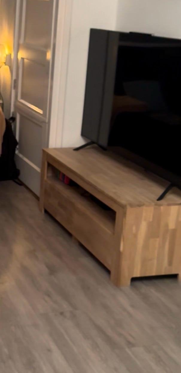 Meubelset:TV-meubel, sidetable, 2 salontafels en 1 eettafel, Ophalen, Gebruikt, Eikenhout, 50 tot 100 cm