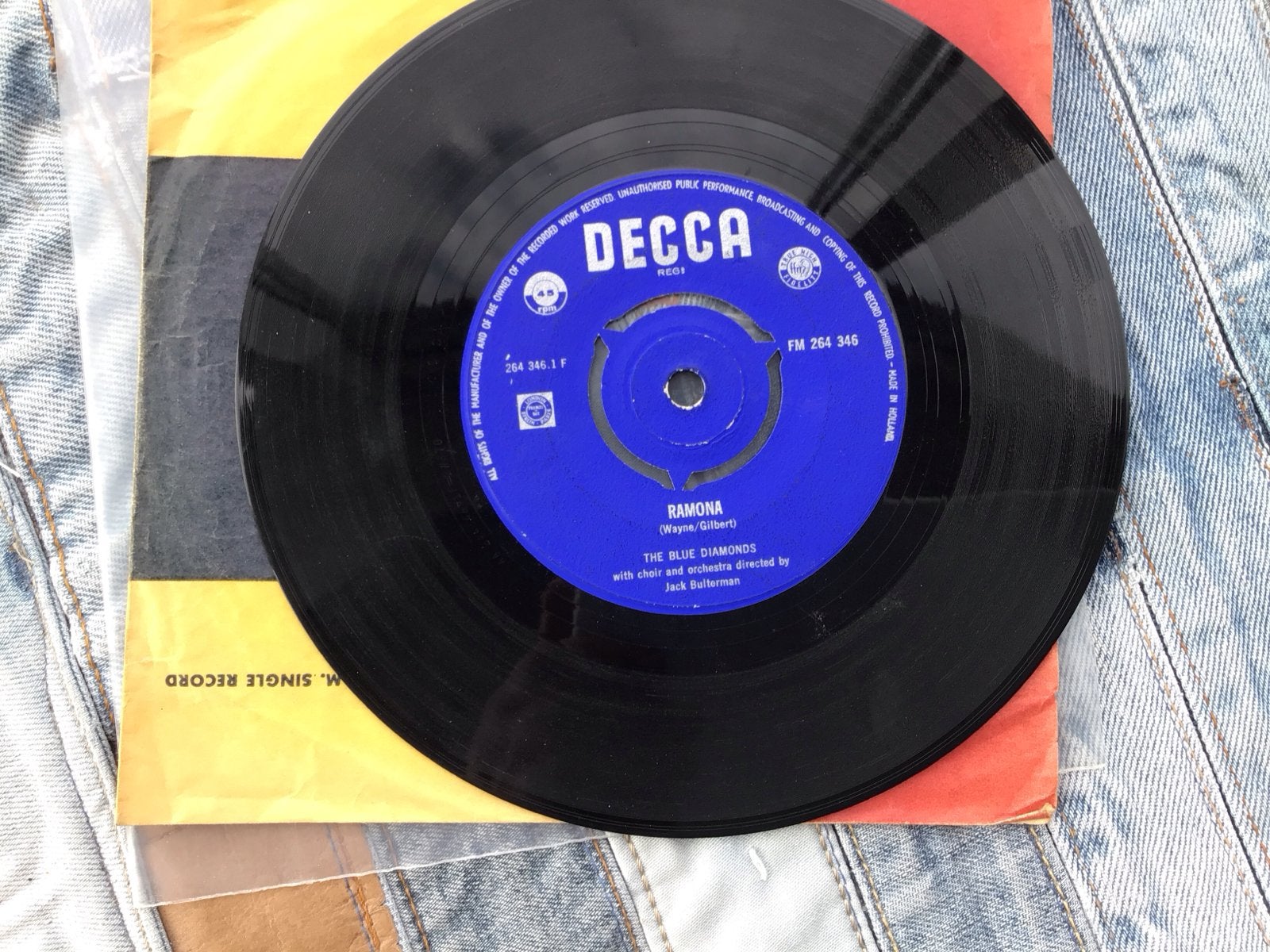 The Blue Diamonds - Ramona / All Of Me (7 inch vinyl), Cd's en Dvd's, Gebruikt, 7 inch, Ophalen of Verzenden, Pop