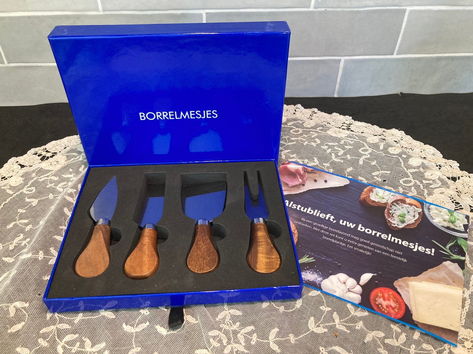 Set borrelmesjes (110625), Ophalen of Verzenden, Nieuw, Rvs of Chroom