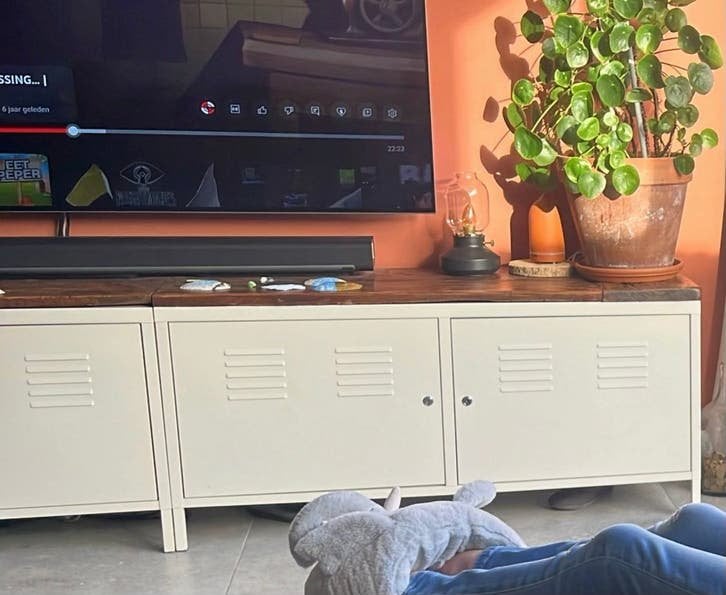 Dressoir / televisiekast - Ikea met eiikenhouten blad, Ophalen, Zo goed als nieuw, 200 cm of meer, 125 cm of meer