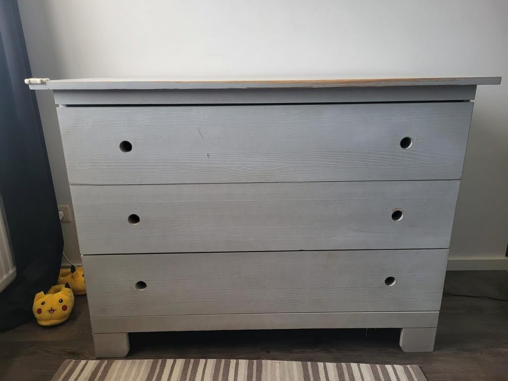 Bopita commode wit / whitewash, Ophalen, Gebruikt, 100 tot 150 cm, 3 of 4 laden
