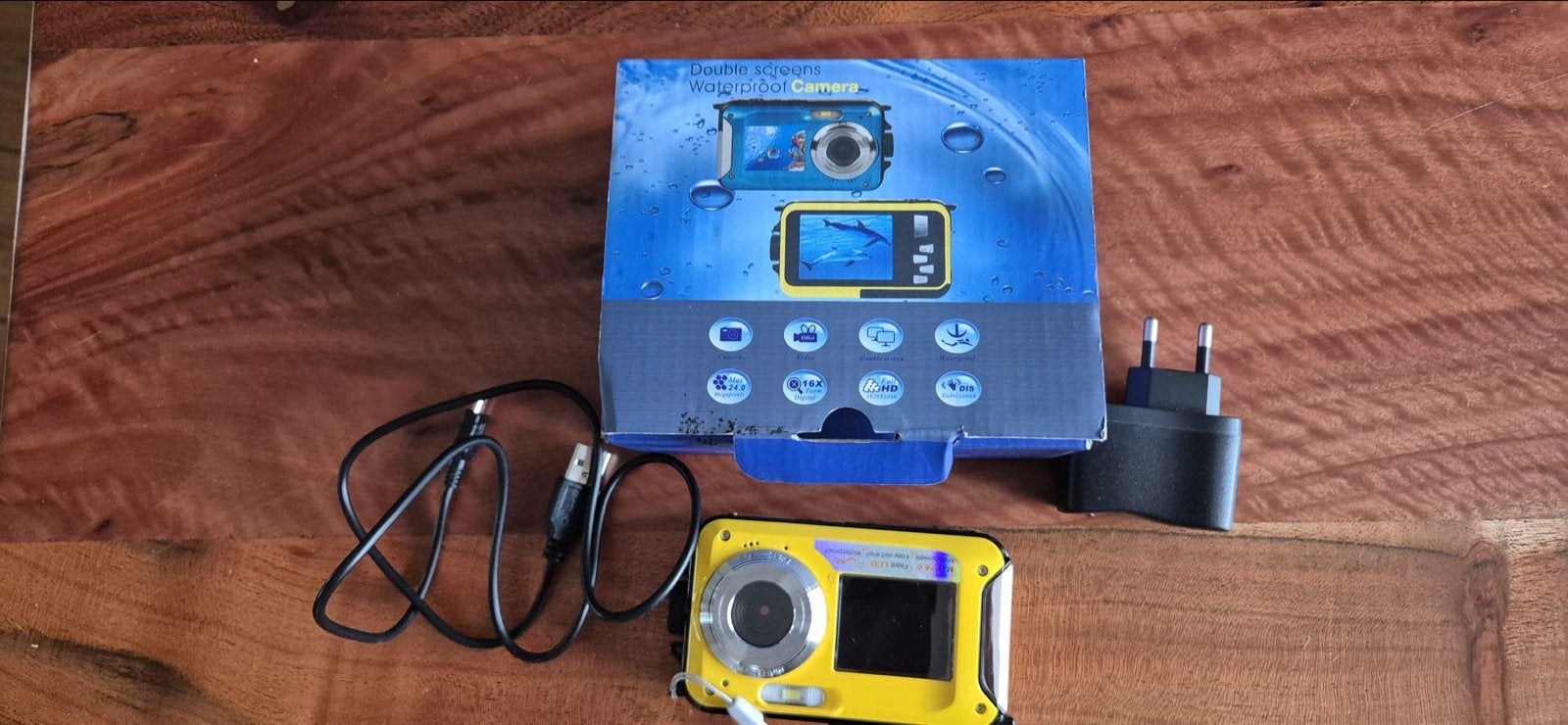 Nieuwe onderwatercamera - 24MP, Dual Screen, Waterproof, Nieuw, Ophalen of Verzenden, Overige merken, Minder dan 10 meter