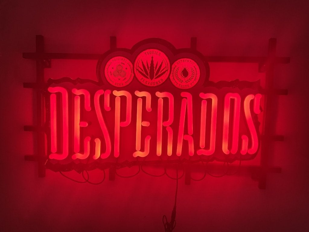 Desperados LED Neon, Ophalen, Zo goed als nieuw, Reclamebord, Plaat of Schild, Overige merken