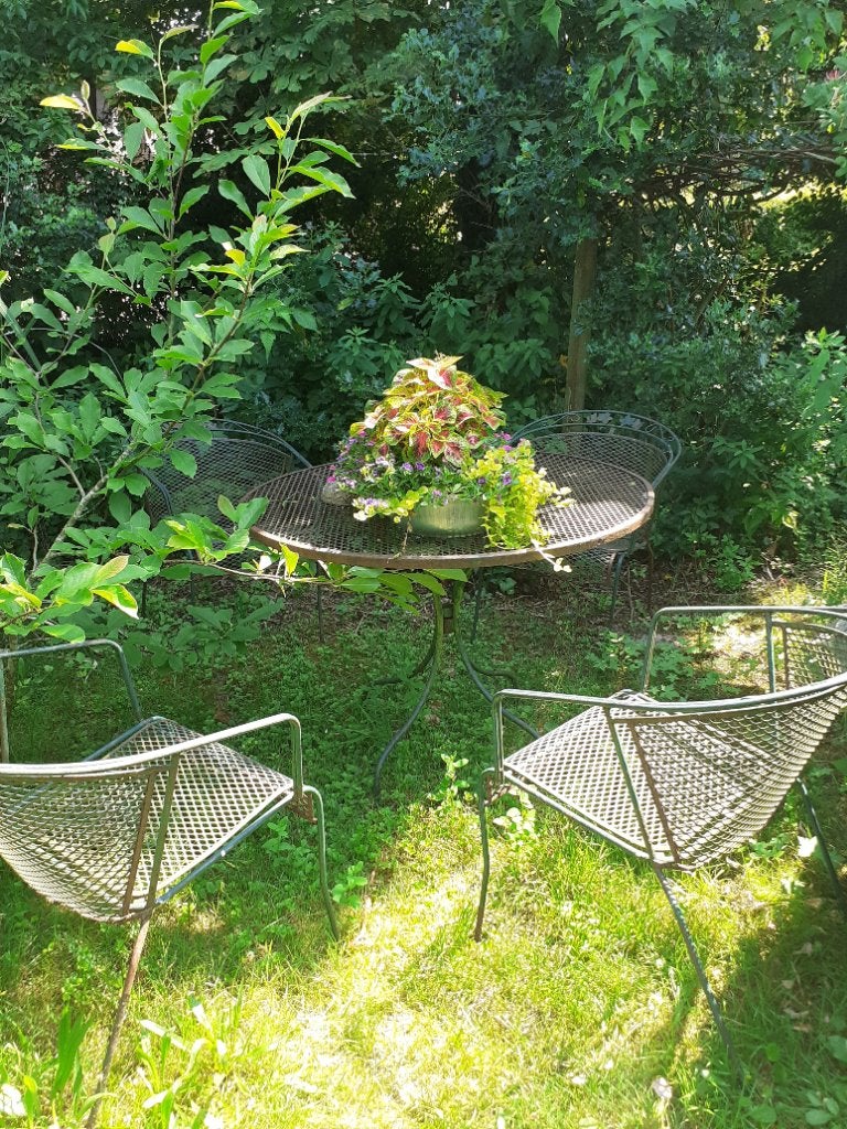 Antieke metalen Franse tuinset, Ophalen, Gebruikt, Tuinset, Eettafel