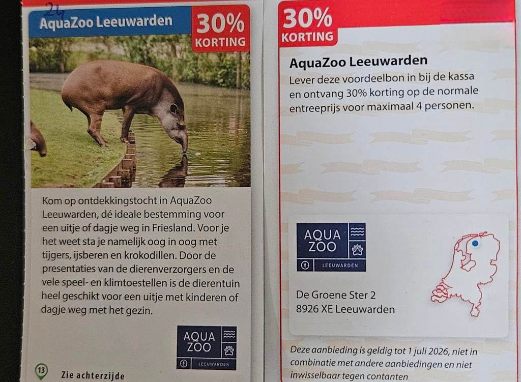 AquaZoo Leeuwarden 30% korting