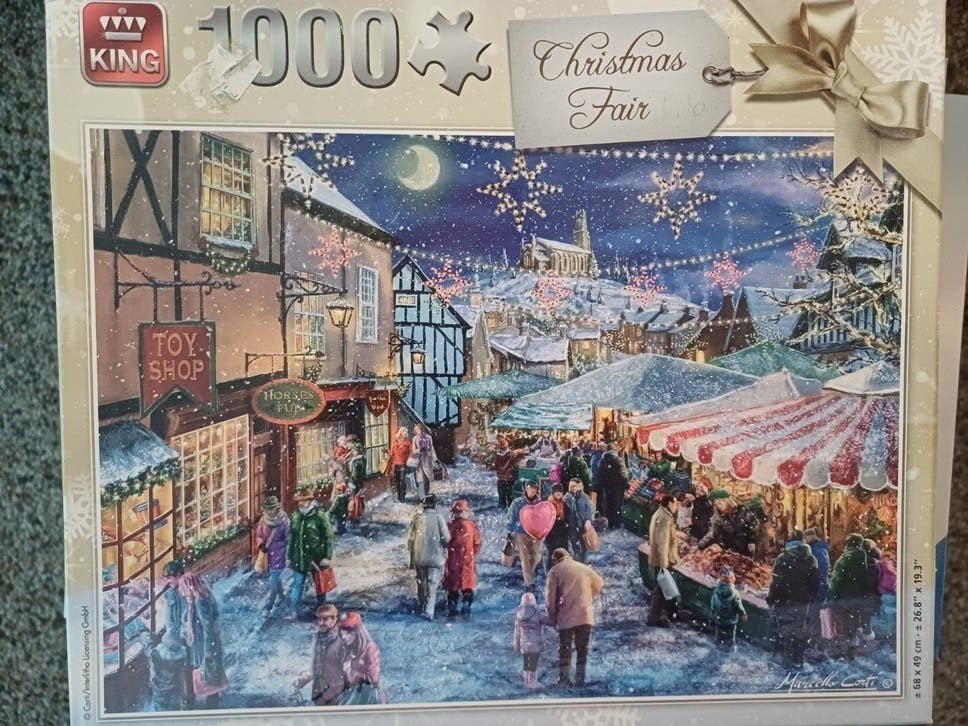 Kerst puzzel 1000 stukjes, Ophalen, 500 t/m 1500 stukjes, Gebruikt, Legpuzzel