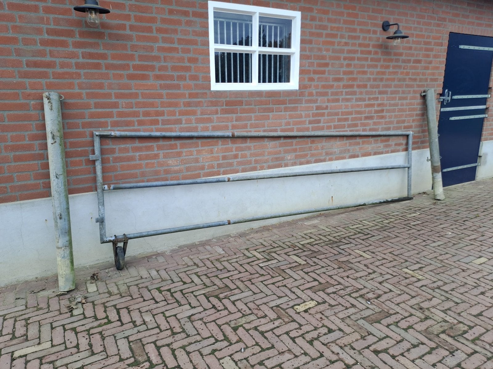 Weidepoort met palen - 420cm breed, 120cm hoog, Ophalen, Met poort, Gebruikt, Overige typen