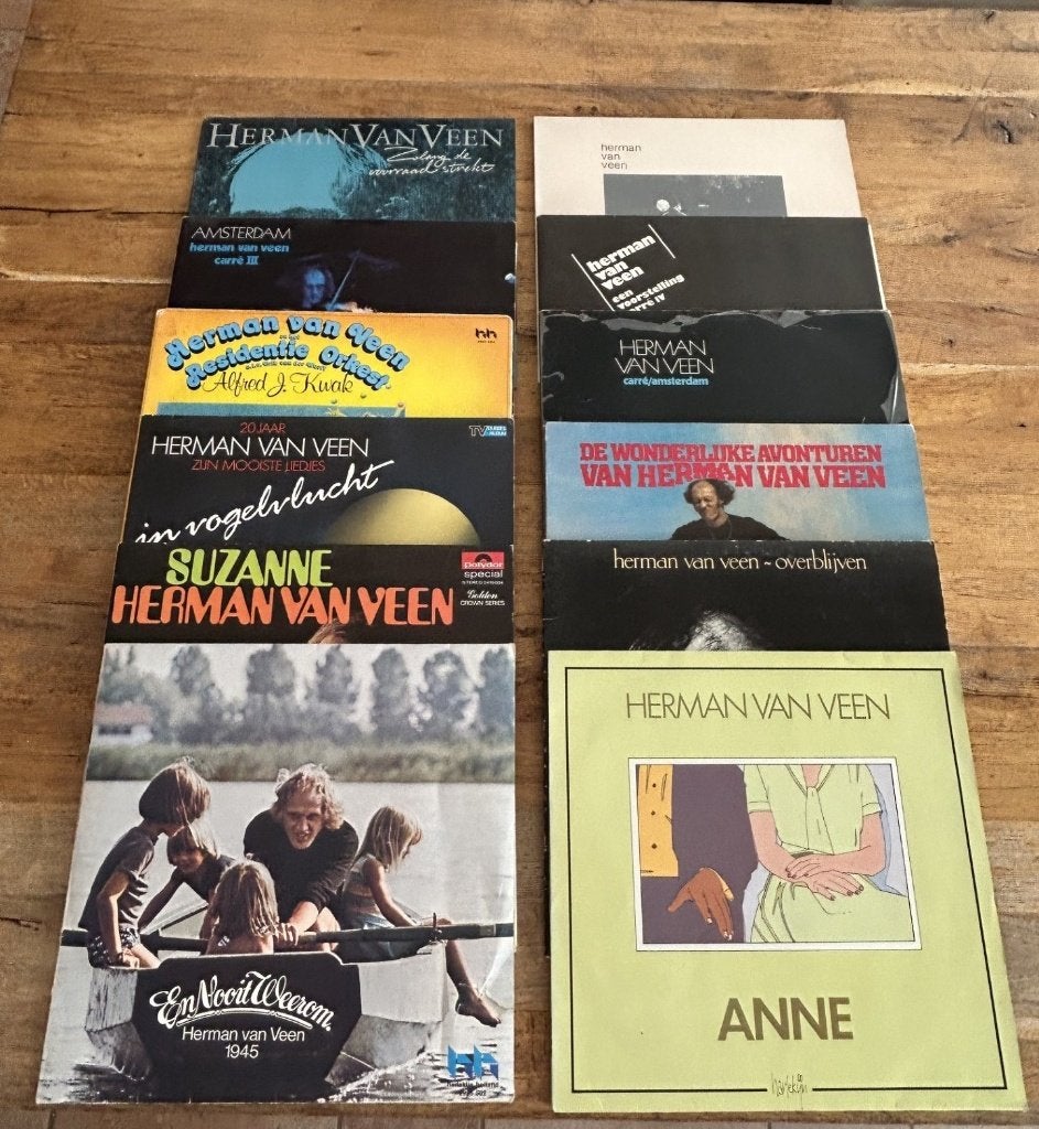 Vinyl verzameling Herman van Veen (12 LP’s), krasvrij., Ophalen, Overige genres, Inclusief binnenhoes, Zo goed als nieuw