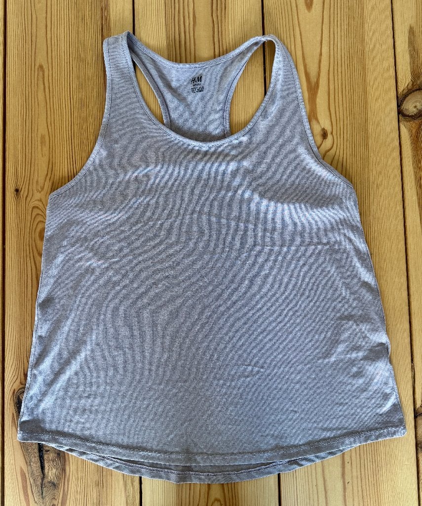 H&M Sport top / tanktop - Grijs / Lila - Small / maat 36, Kleding | Dames, Sportkleding, H&M, Ophalen of Verzenden, Maat 36 (S)