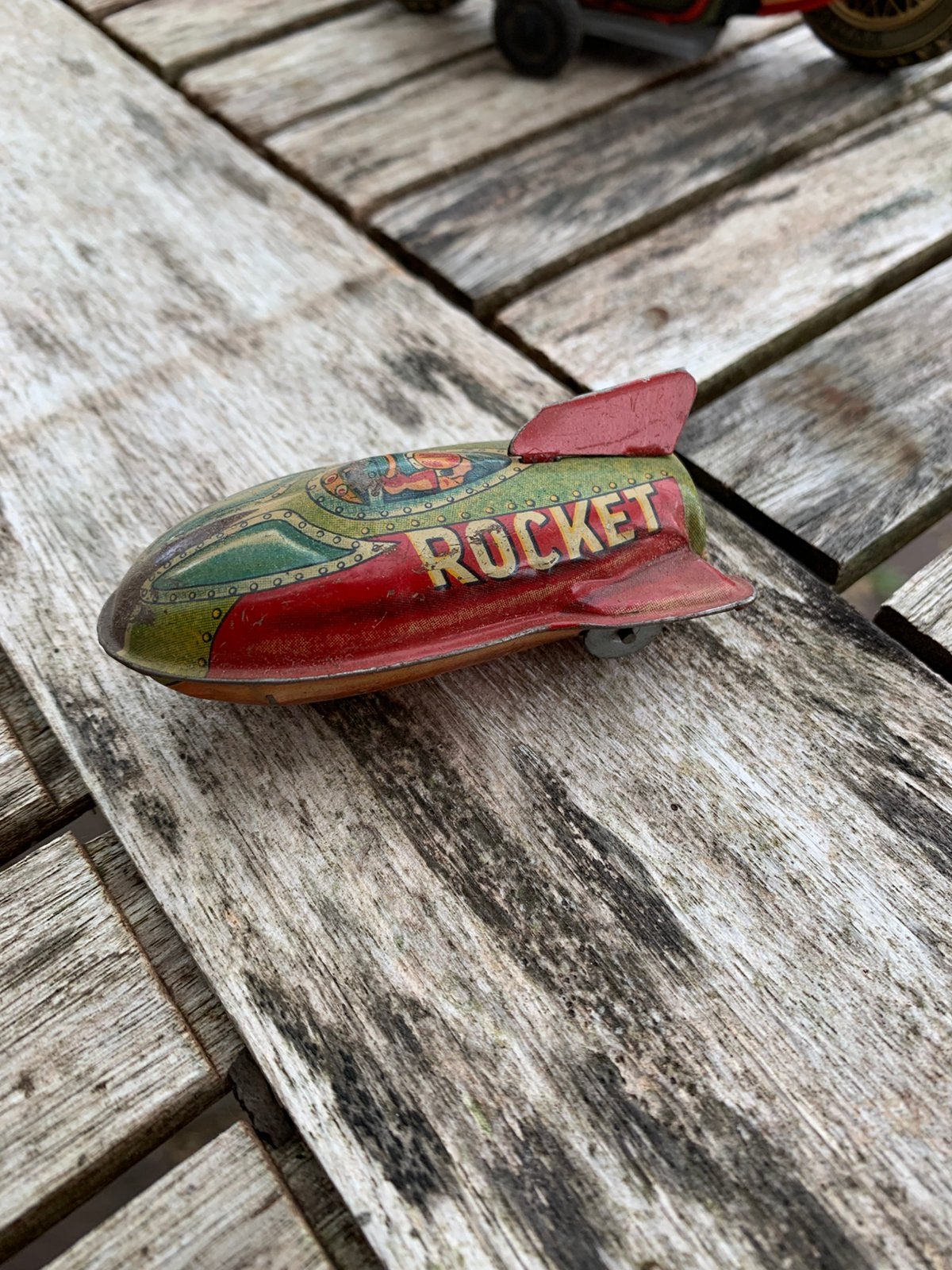 vintage blikken speelgoedraket uit de jaren 50, vaak japan, Antiek en Kunst, Antiek | Speelgoed, Verzenden