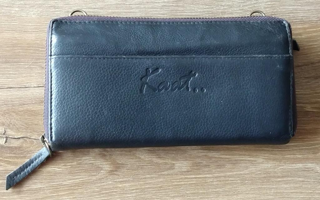 portemonnaie KAAT, grijs leer, volgnr 6, Overige merken, Gebruikt, Ophalen of Verzenden, Grijs