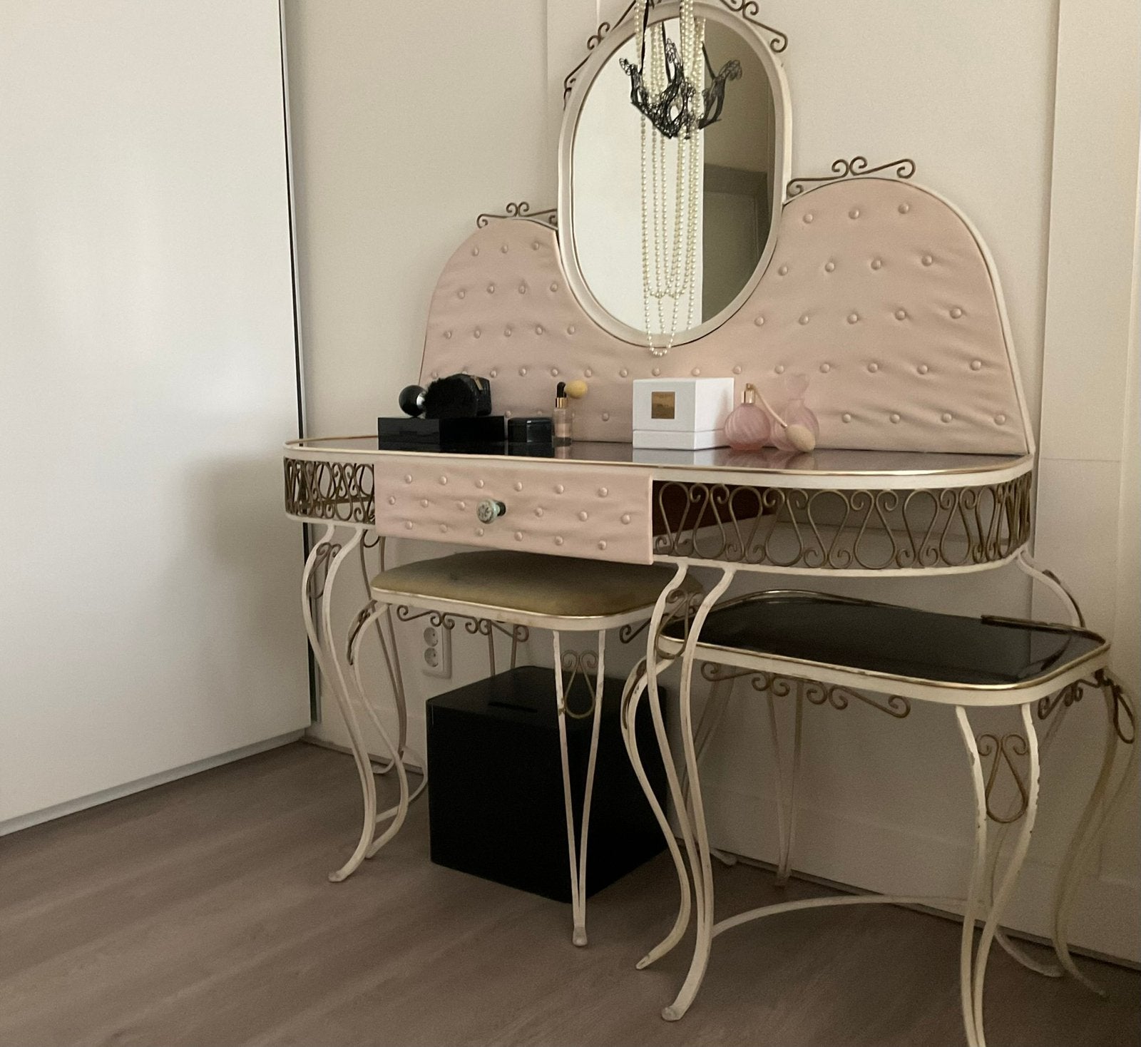 Queen Ann originele kaptafel met glas, Ophalen