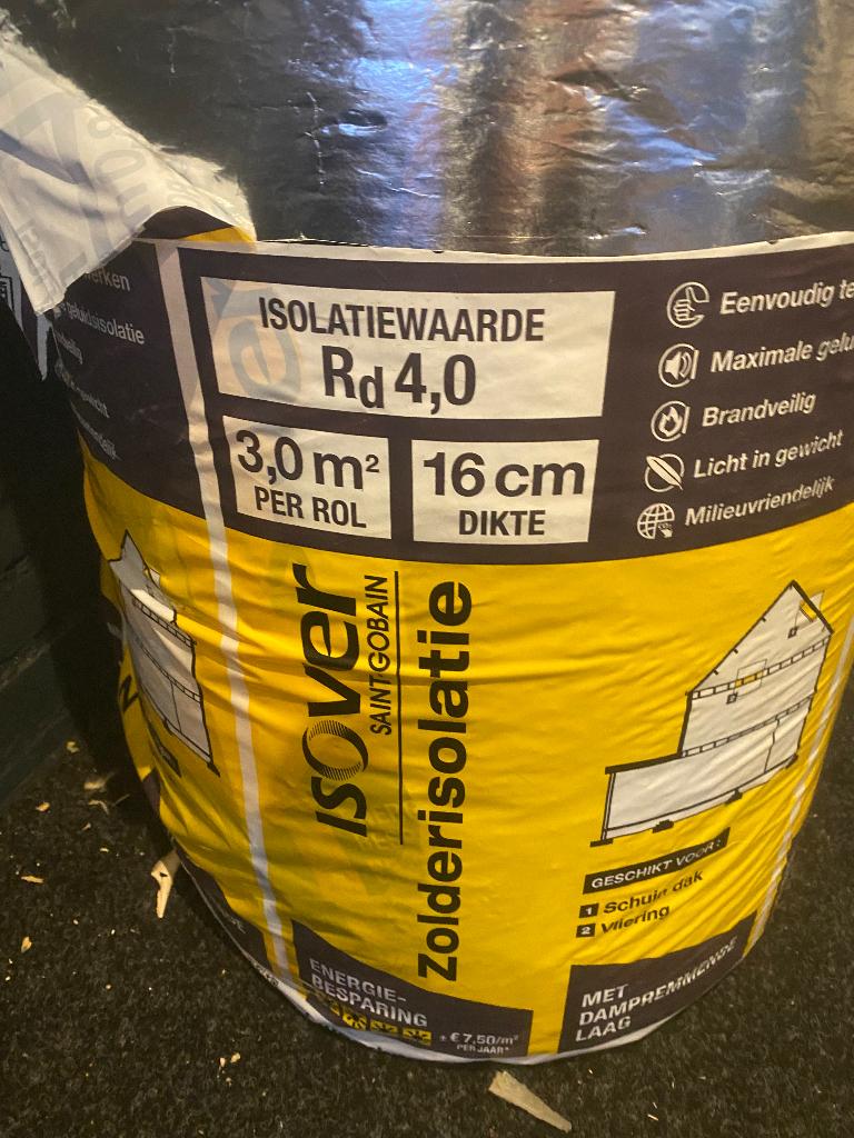 2 rollen isolatie 16 cm dik, Doe-het-zelf en Verbouw, Isolatie en Afdichting, Overige materialen, 12 cm of meer, Nieuw, 5 tot 10 m²