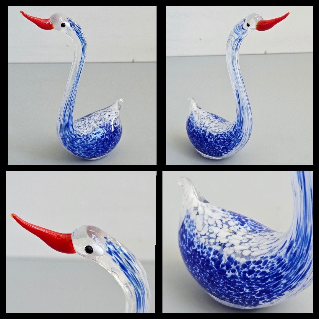 Murano stijl glazen sculptuur van een zwaan,  puntgaaf, Antiek en Kunst, Antiek | Glas en Kristal, Ophalen of Verzenden
