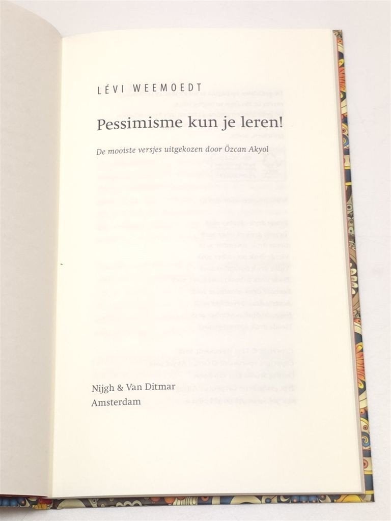 Pessimisme kun je Leren! — Levi Weemoedt, Gedichten 2018, Boeken, Ophalen of Verzenden, Gelezen
