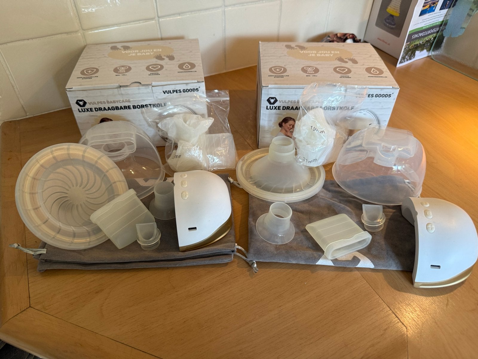 Vulpes Goods Luxe Draagbare Borstkolf (dubbele set), Ophalen, Zo goed als nieuw
