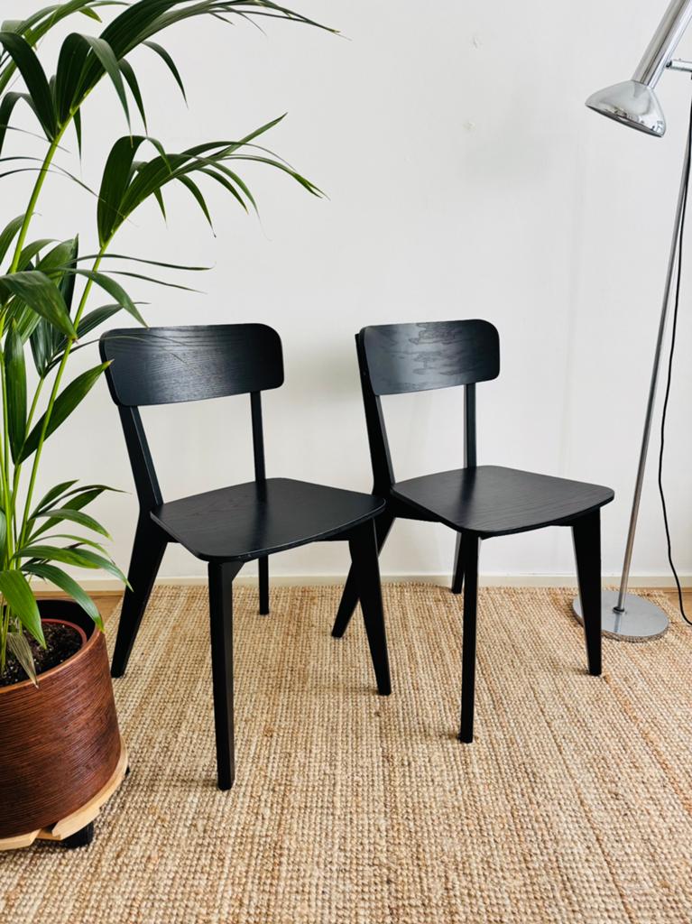 2x IKEA Lisabo eetkamer stoelen, zwart, Ophalen, Twee, Zwart, Zo goed als nieuw