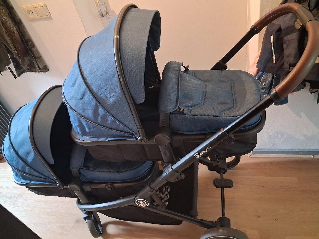 BabyGo kinderwagen, Gebruikt, Combiwagen, Verstelbare duwstang, Ophalen